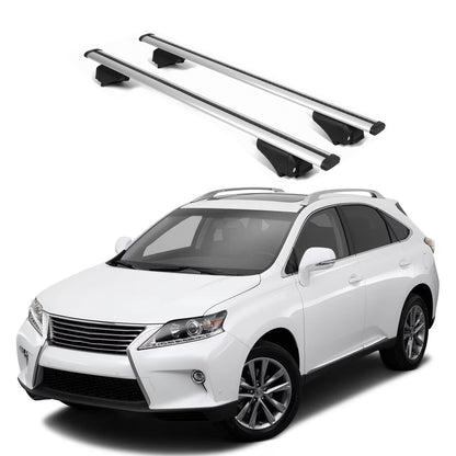 ERKUL Roof Rack Cross Bars for Lexus RX 350 RX450 2010 2015 For Raised Rails  - Silver