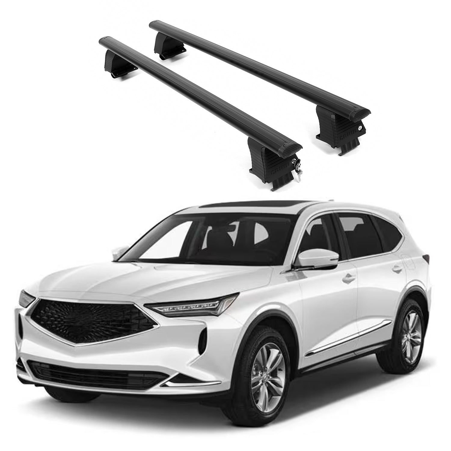 ERKUL Roof Rack Crossbars For ACURA MDX 2022-2026 Naked Roof Aluminum Black