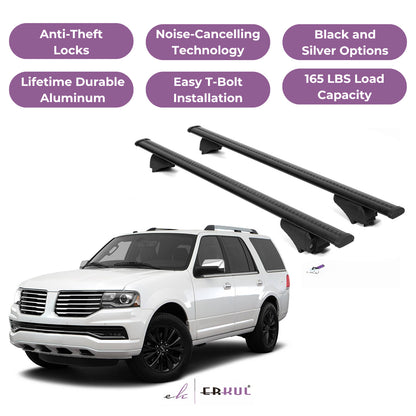 Roof Rack Crossbars with Extended Bar Design for Lincoln Navigator 2006-2017 -Black