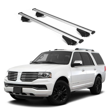 ERKUL Roof Rack Cross Bars for Lincoln Navigator 2006 2017 For Raised Rails  - Silver