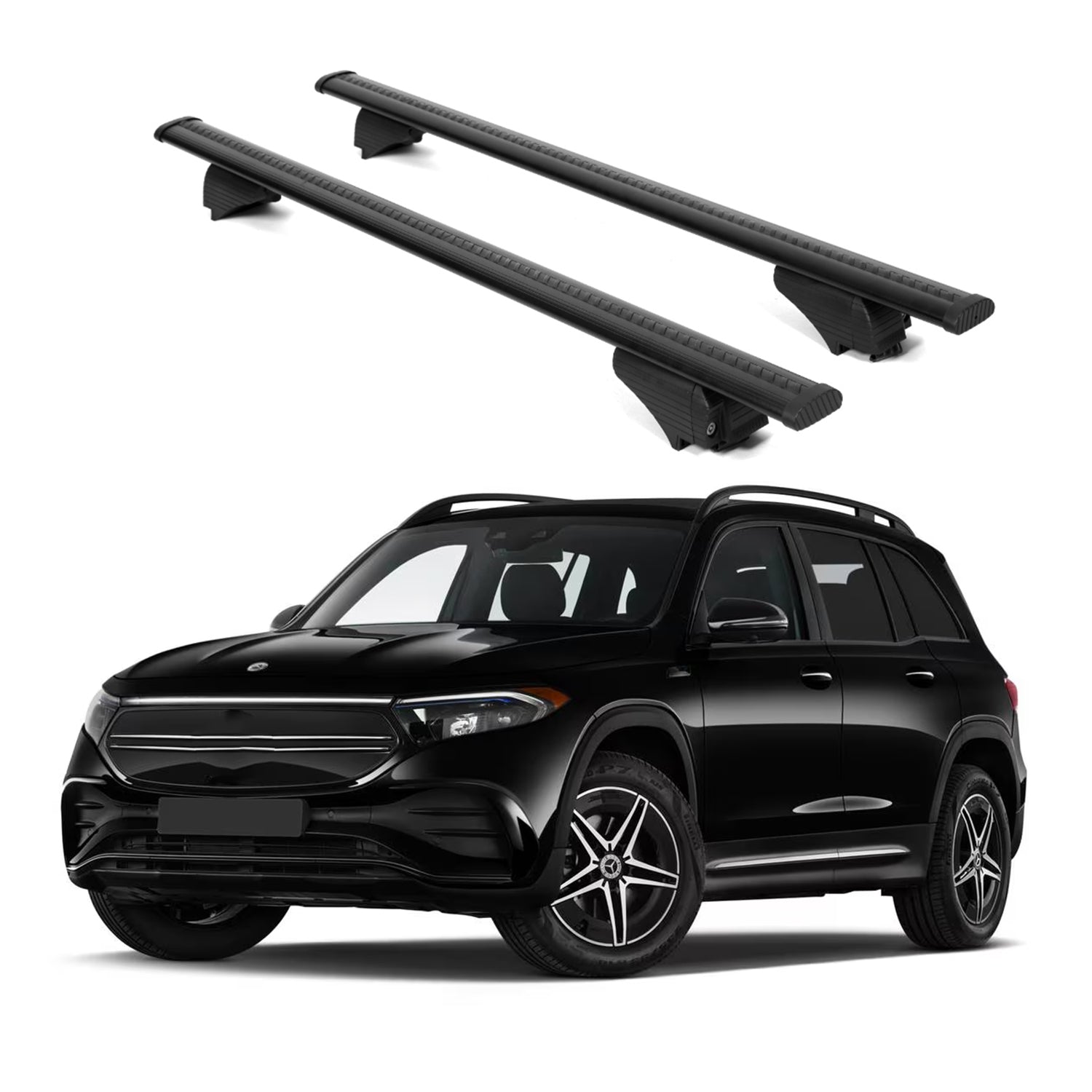 ERKUL Roof Rack Cross Bars for Mercedes EQB 2022-2025 for Raised Rails - Black