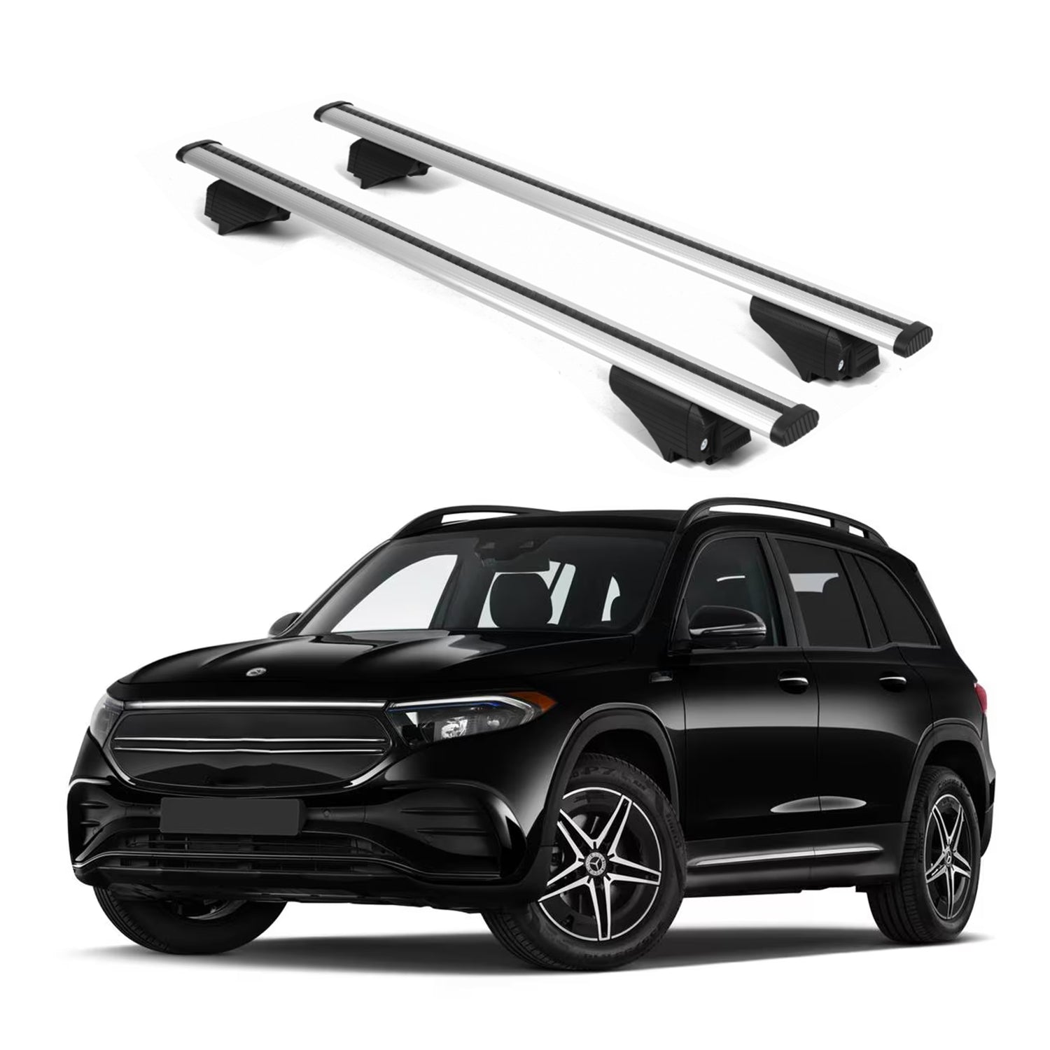 ERKUL Roof Rack Cross Bars for Mercedes EQB 2022-2025 for Raised Rails - Silver