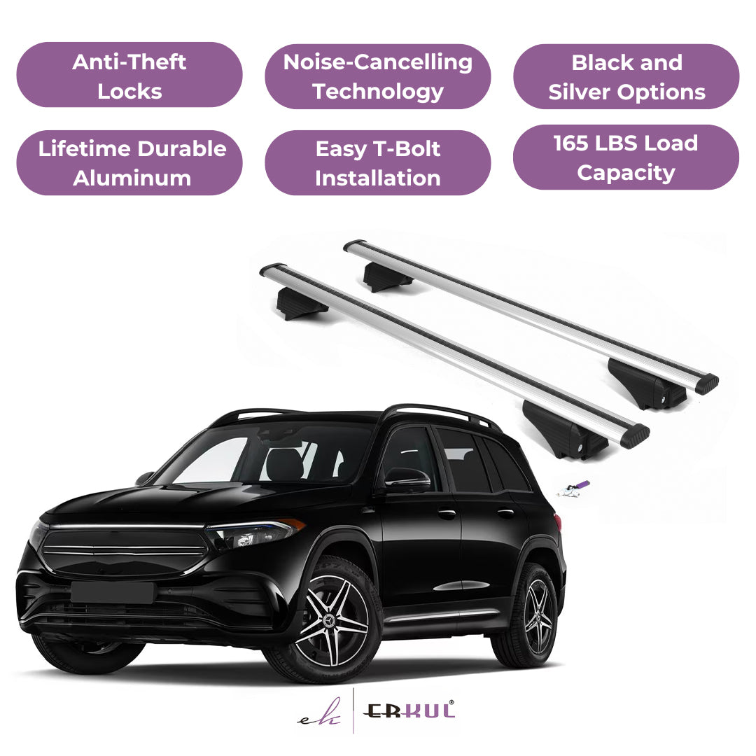 Roof Rack Cross Bars with Extended Bar Design for Mercedes EQB 2022-2025  - Silver