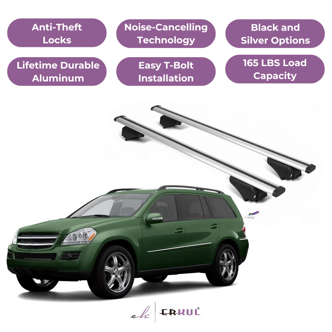 Roof Rack Cross Bars with Extended Bar Design for Mercedes GL 2006-2012  - Silver