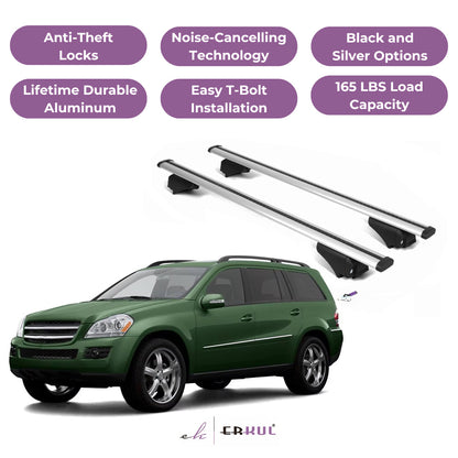 Roof Rack Cross Bars with Extended Bar Design for Mercedes GL 2006-2012  - Silver