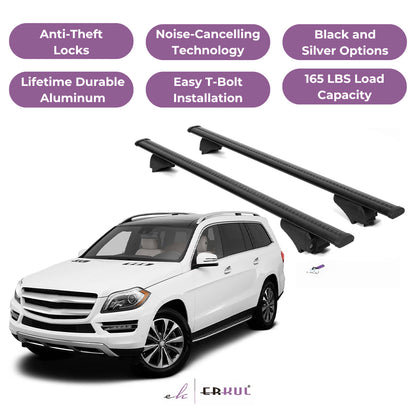 Roof Rack Cross Bars with Extended Bar Design for Mercedes GL 2013-2016  - Black