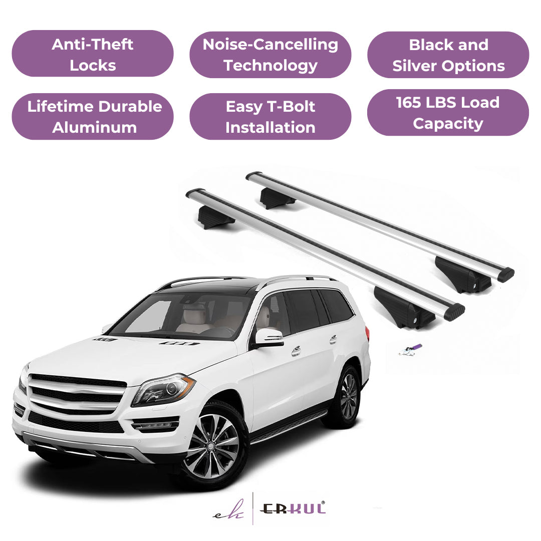 Roof Rack Cross Bars with Extended Bar Design for Mercedes GL 2013-2016  - Silver