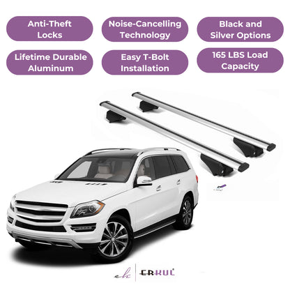 Roof Rack Cross Bars with Extended Bar Design for Mercedes GL 2013-2016  - Silver