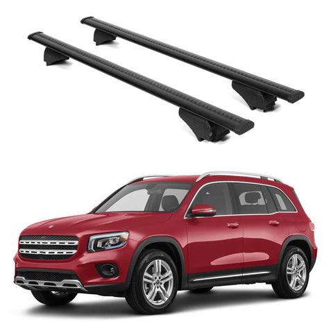 ERKUL Roof Rack Cross Bars for Mercedes Benz GLB 2020 2024 | Aluminum Crossbars with Anti Theft Lock for Rooftop | Compatible with Raised Rails   - Black