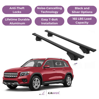 Roof Rack Cross Bars with Extended Bar Design for Mercedes GLB 2020-2025  - Black