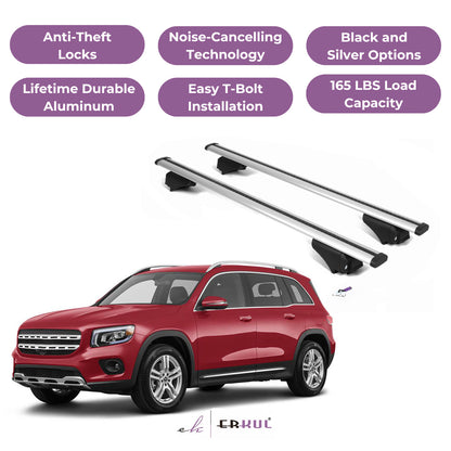 Roof Rack Cross Bars with Extended Bar Design for Mercedes GLB 2020-2025  - Silver