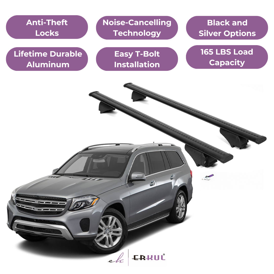 Roof Rack Cross Bars with Extended Bar Design for Mercedes GLS 2017-2019  - Black
