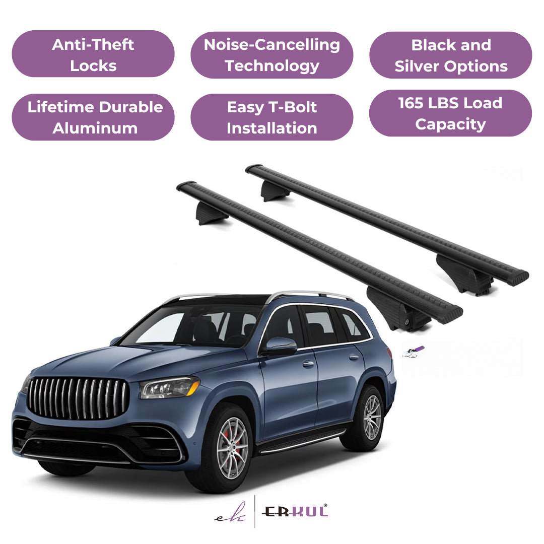 Roof Rack Cross Bars with Extended Bar Design for Mercedes GLS 2020-2025  - Black