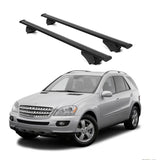 ERKUL Roof Rack Cross Bars for Mercedes Benz M Class 2006 2011 | Aluminum Crossbars with Anti Theft Lock for Rooftop | Compatible with Raised Rails   - Black