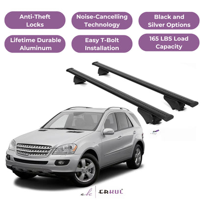 Roof Rack Cross Bars with Extended Bar Design for Mercedes Benz M-Class 2006-2011 - Black