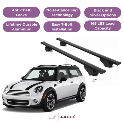 Roof Rack Crossbars with Extended Bar Design for Mini Cooper Clubman 10-14 -Black