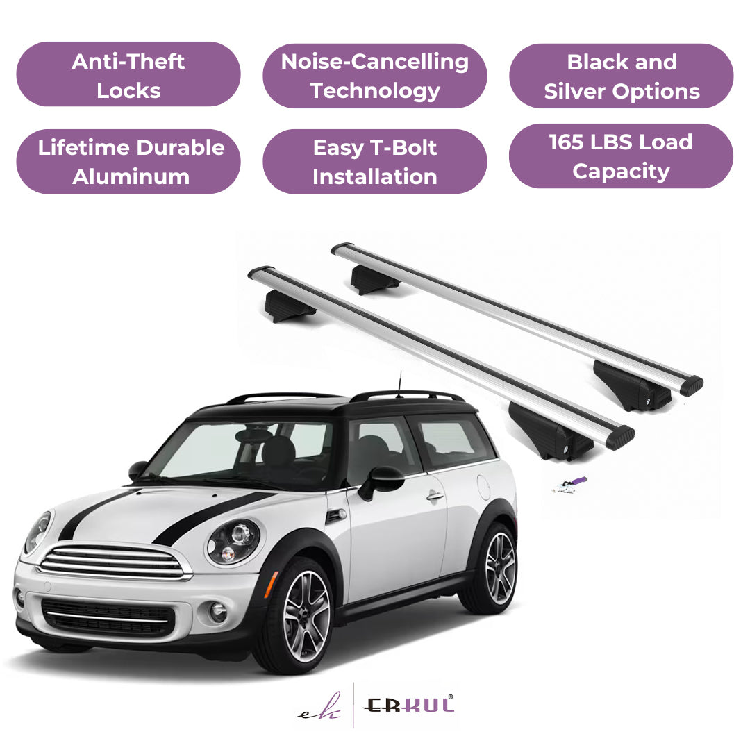 Roof Rack Cross Bars with Extended Bar Design for Mini Cooper Clubman 2010-2014 - Silver