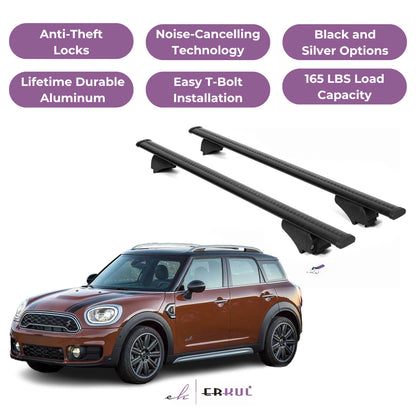ERKUL Roof Rack Cross Bars for Mini Cooper Countryman 2017-2024 - Black