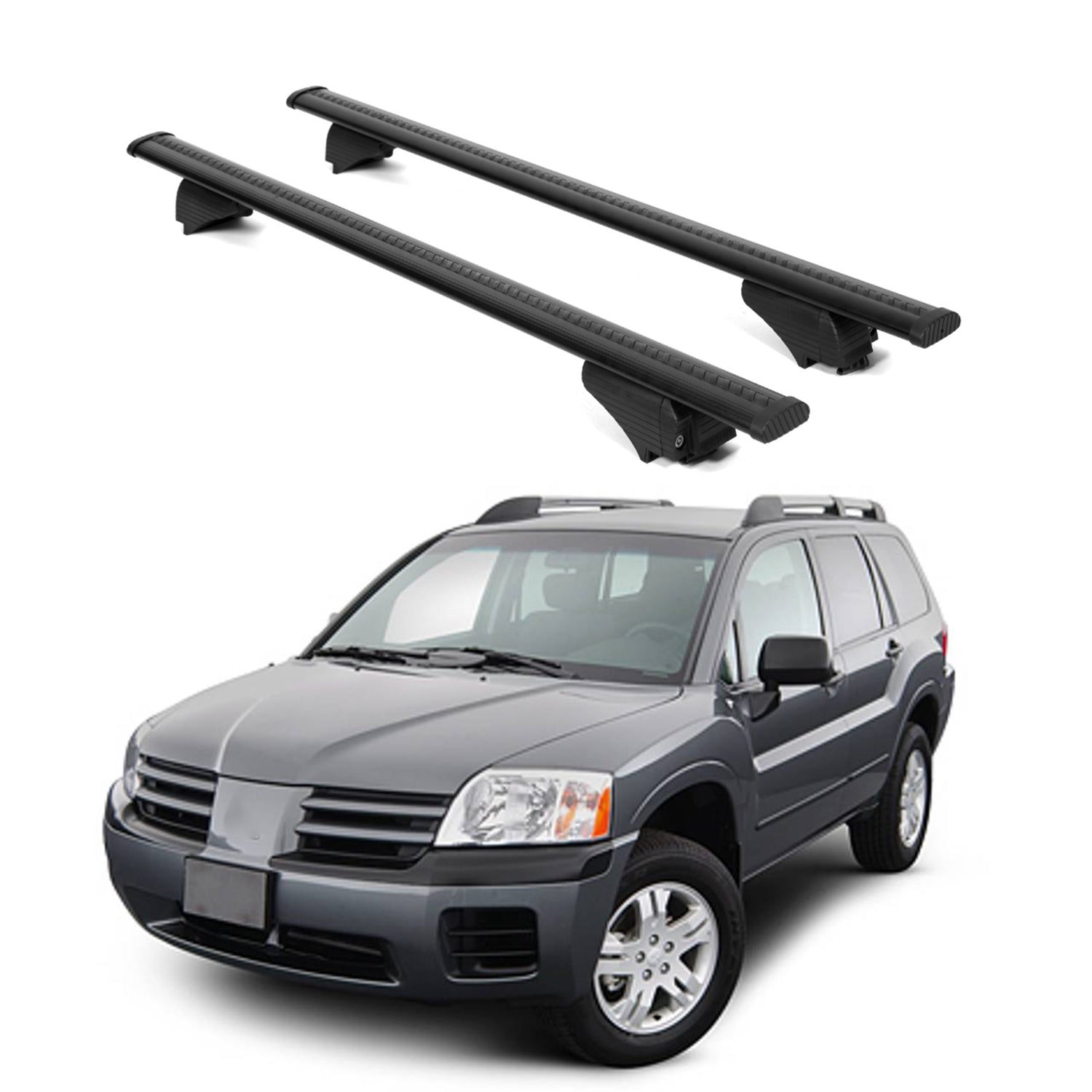 ERKUL Roof Rack Cross Bars for Mitsubishi Endeavor 2004 2004 2011 For Raised Rails  - Black