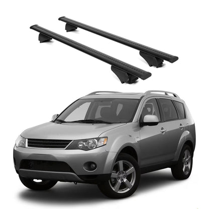 ERKUL Roof Rack Cross Bars for Mitsubishi Outlander 2007 2013 For Raised Rails  - Black