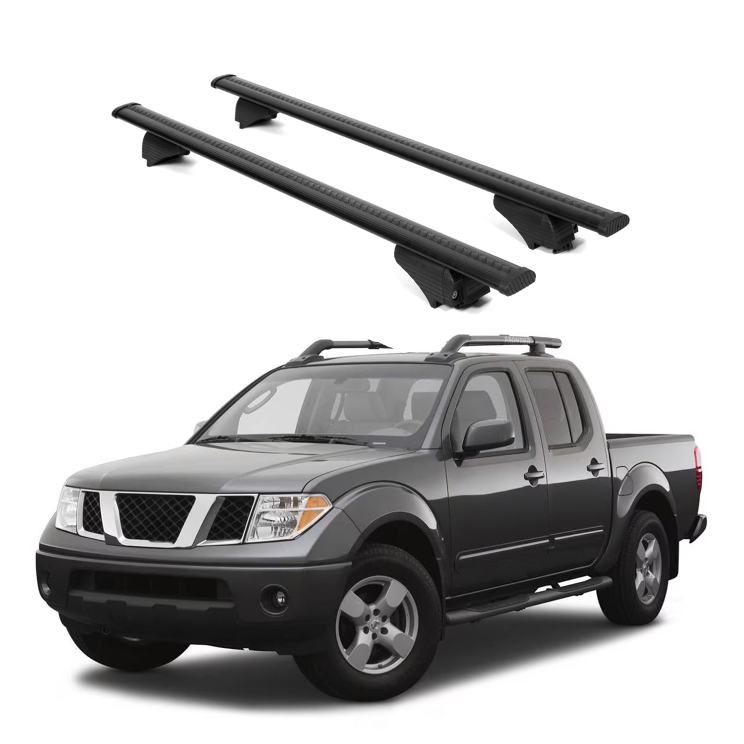 ERKUL Roof Rack Cross Bars for Nissan Frontier 2005 2021 For Raised Rails  - Black