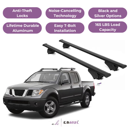 Roof Rack Cross Bars with Extended Bar Design for Nissan Frontier 2005-2021 -Black