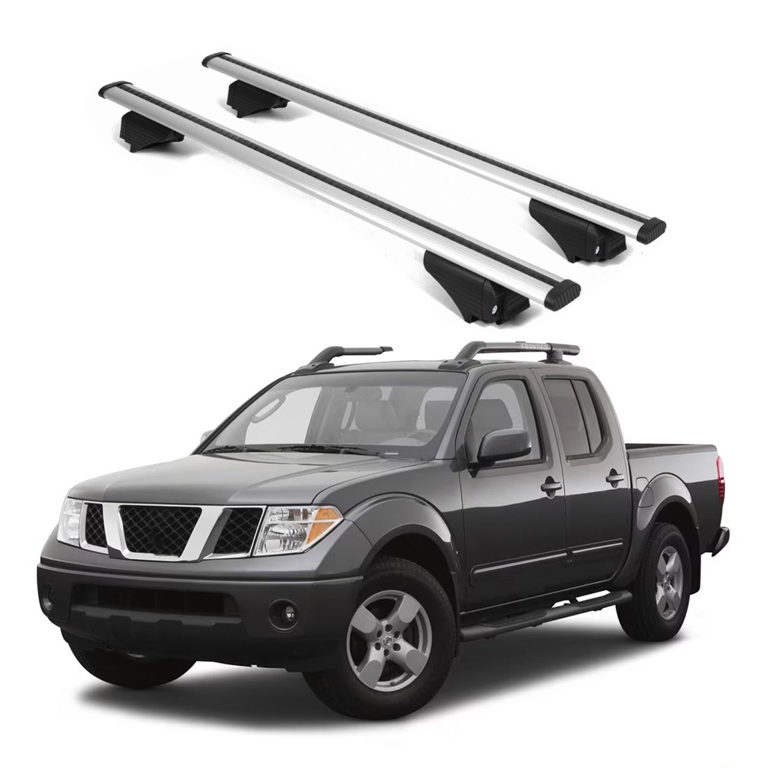 ERKUL Roof Rack Cross Bars for Nissan Frontier 2005 2021 For Raised Rails  - Silver