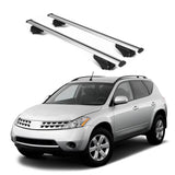 ERKUL Roof Rack Cross Bars for Nissan Murano 2003 2014 | Aluminum Crossbars with Anti Theft Lock for Rooftop | Compatible with Raised Rails   - Silver