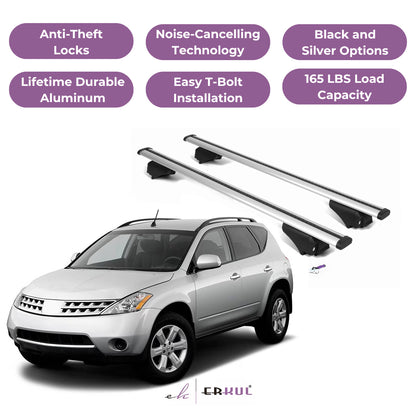 Roof Rack Cross Bars with Extended Bar Design for Nissan Murano 2003-2014  - Silver