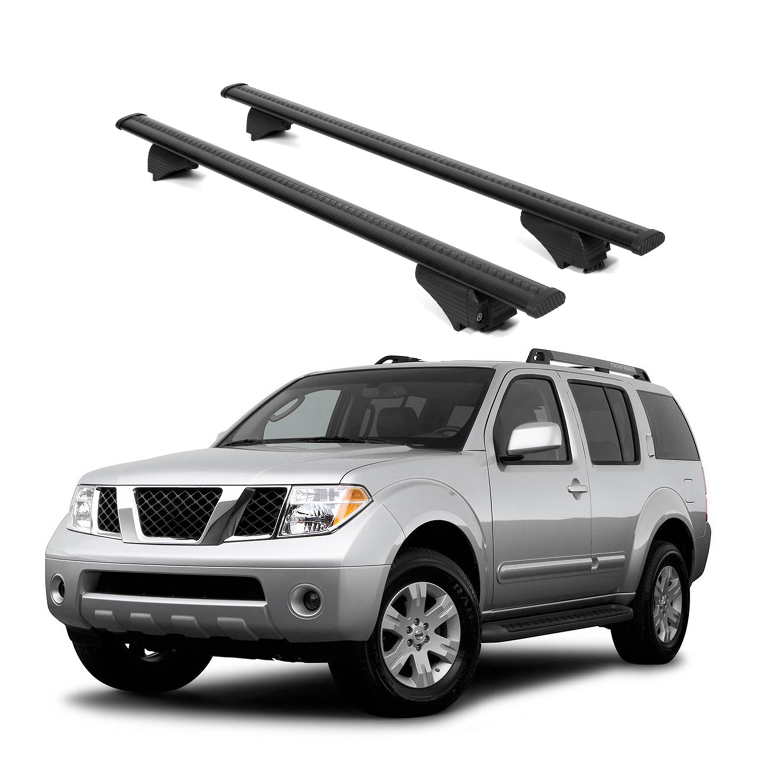 ERKUL Roof Rack Cross Bars for Nissan Pathfinder 2005 2012 For Raised Rails  - Black