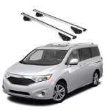 ERKUL Roof Rack Cross Bars for Nissan Quest 2011 2017 | Aluminum Crossbars with Anti Theft Lock for Rooftop | Compatible with Raised Rails   - Silver