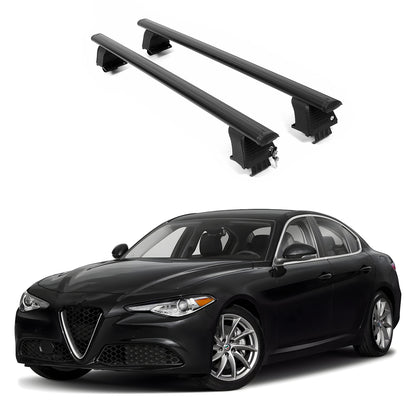 ERKUL Roof Rack Crossbars For ALFA ROMEO GIULIA 2017-2026 Naked Roof Aluminum Black