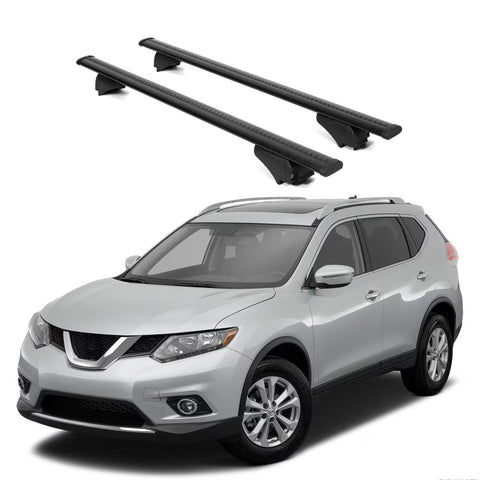 ERKUL Roof Rack Cross Bars for Nissan Rogue 2014 2020 | Aluminum Crossbars with Anti Theft Lock for Rooftop | Compatible with Raised Rails   - Black