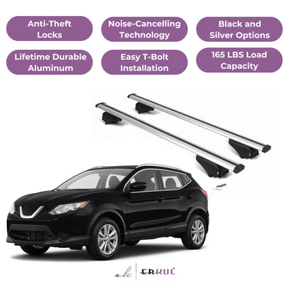 Roof Rack Crossbars with Extended Bar Design for Nissan Rogue Sport 17-22 -Silver