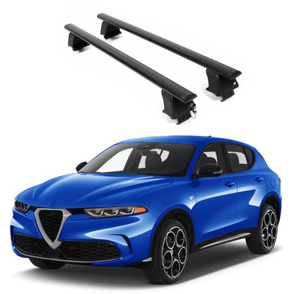 ERKUL Roof Rack Crossbars For ALFA ROMEO Tonale 2023-2026 Naked Roof Aluminum Black