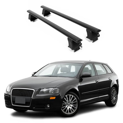 ERKUL Roof Rack Crossbars For AUDI A3 2006-2013 Naked Roof Aluminum Black