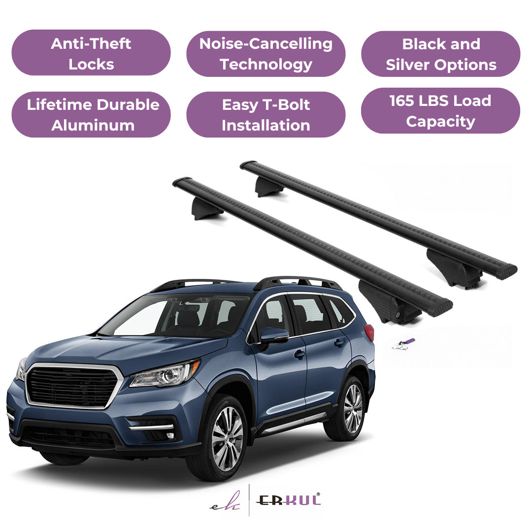 Roof Rack Cross Bars with Extended Bar Design for Subaru Ascent 2019-2025  - Black