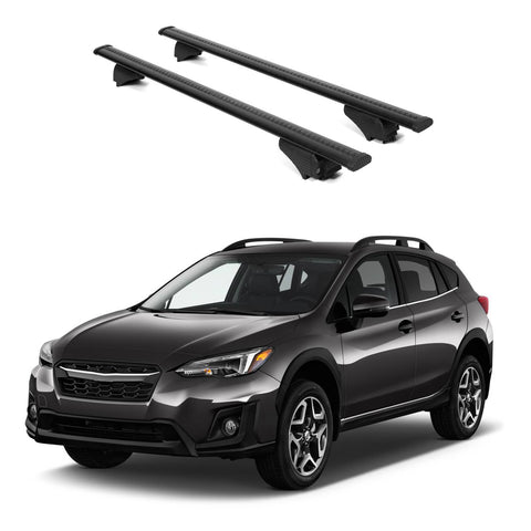 ERKUL Roof Rack Cross Bars for Subaru Crosstrek 2018 2023 | Aluminum Crossbars with Anti Theft Lock for Rooftop | Compatible with Raised Rails   - Black