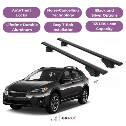 Roof Rack Cross Bars with Extended Bar Design for Subaru Crosstrek 2018-2023 -Black