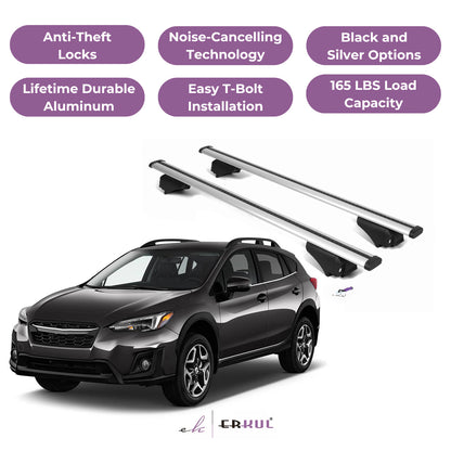Roof Rack Crossbars with Extended Bar Design for Subaru Crosstrek 2018-2023 -Silver