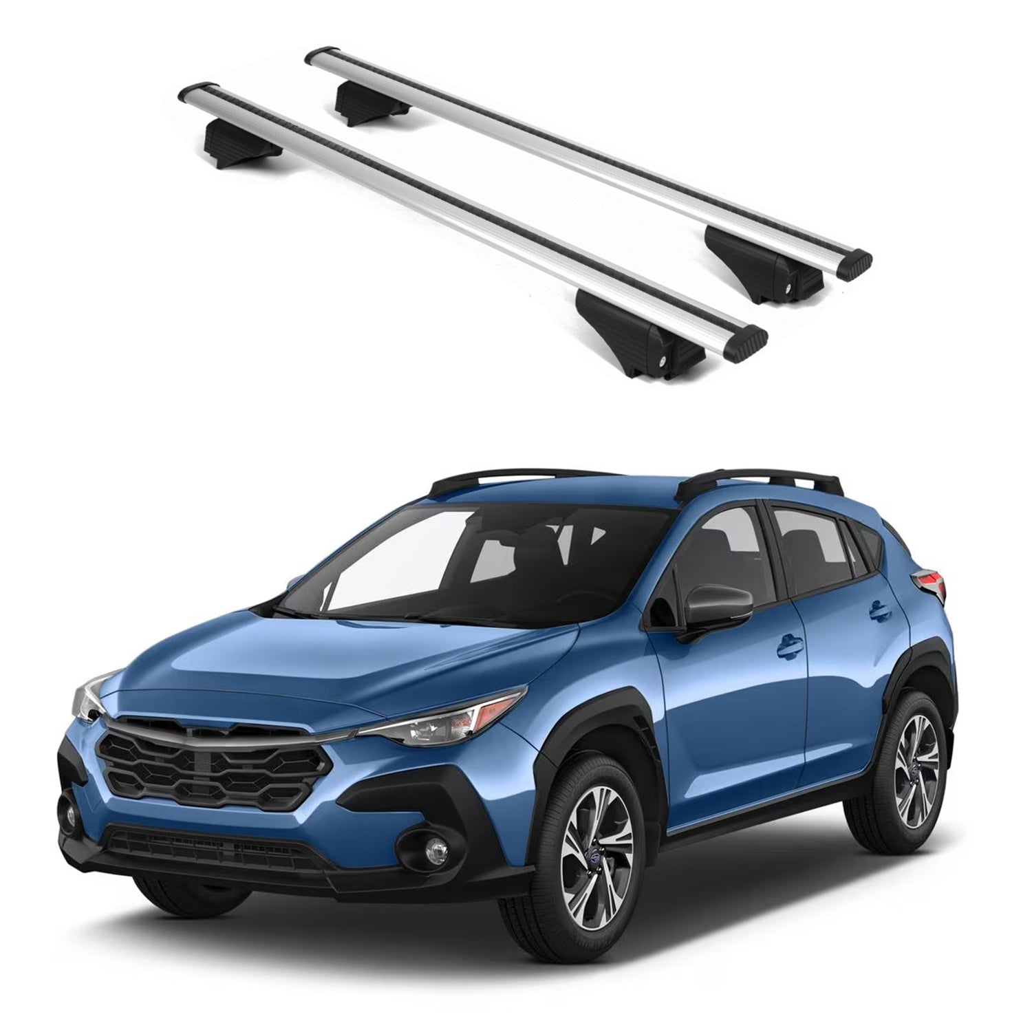 ERKUL Roof Rack Cross Bars for Subaru Crosstrek 2024-25 for Raised Rails - Silver