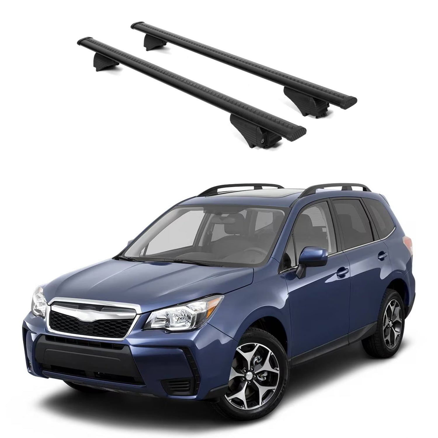 ERKUL Roof Rack Cross Bars for Subaru Forester 2014 2024 For Raised Rails  - Black