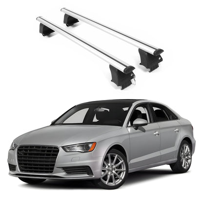 ERKUL Roof Rack Crossbars For AUDI A3 2014-2021 Naked Roof Aluminum Silver