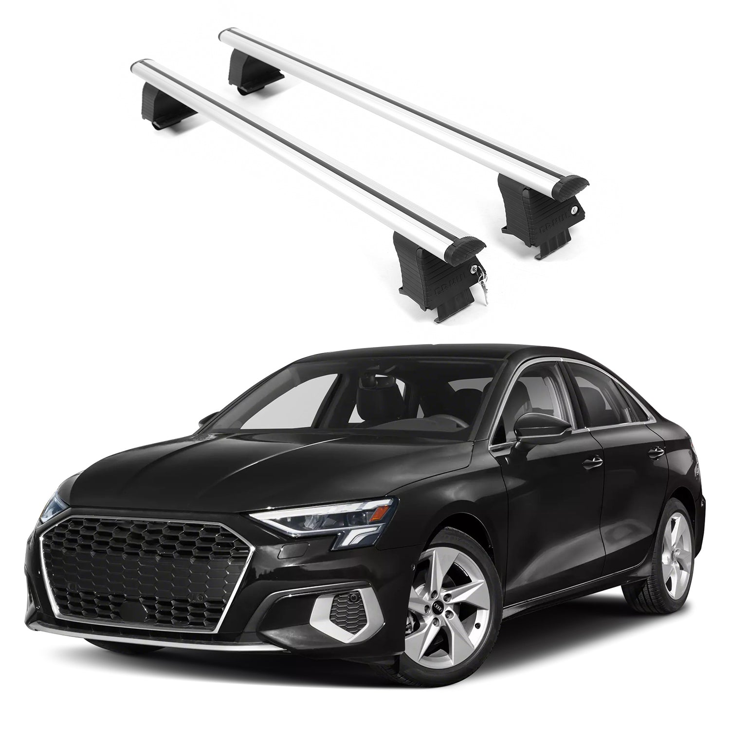 ERKUL Roof Rack Crossbars For AUDI A3 2022-2026 Naked Roof Aluminum Silver