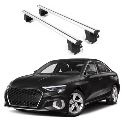 ERKUL Roof Rack Crossbars For AUDI A3 2022-2026 Naked Roof Aluminum Silver