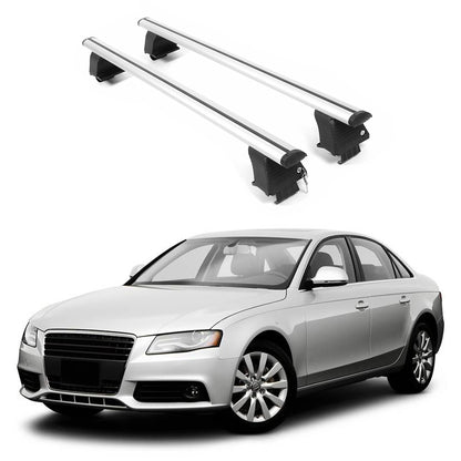ERKUL Roof Rack Crossbars For AUDI A4 2009-2016 Naked Roof Aluminum Silver