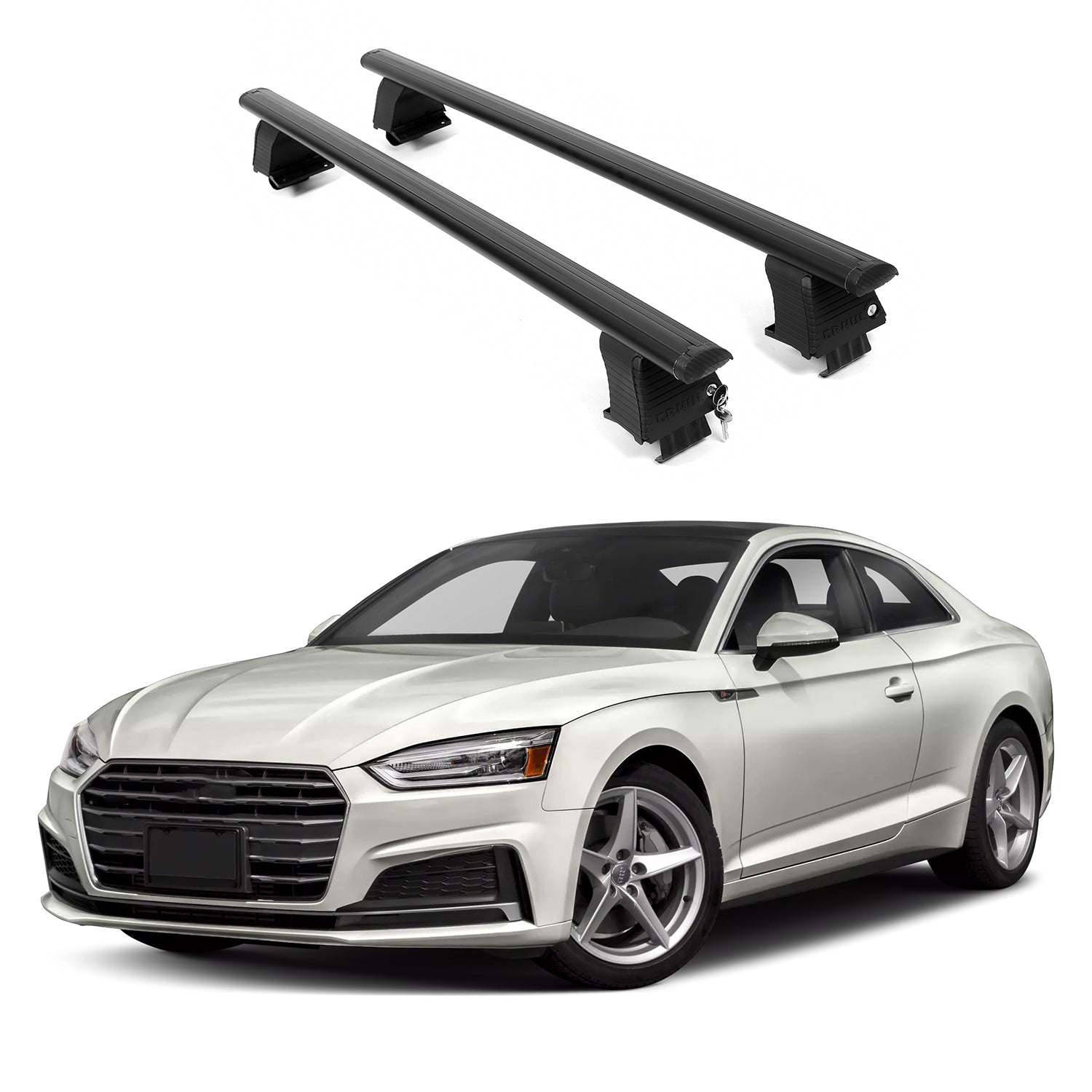 ERKUL Roof Rack Crossbars For AUDI A5 2018-2025 Naked Roof Aluminum Black