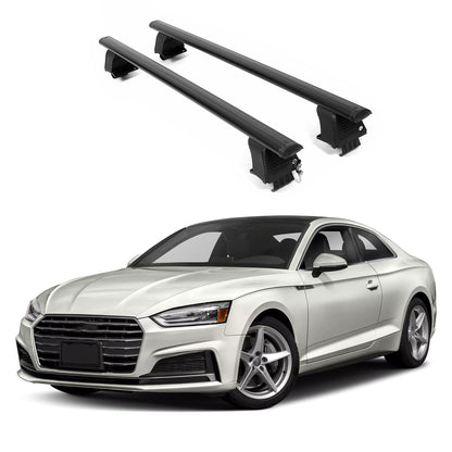 ERKUL Roof Rack Crossbars For AUDI A5 2018-2025 Naked Roof Aluminum Black