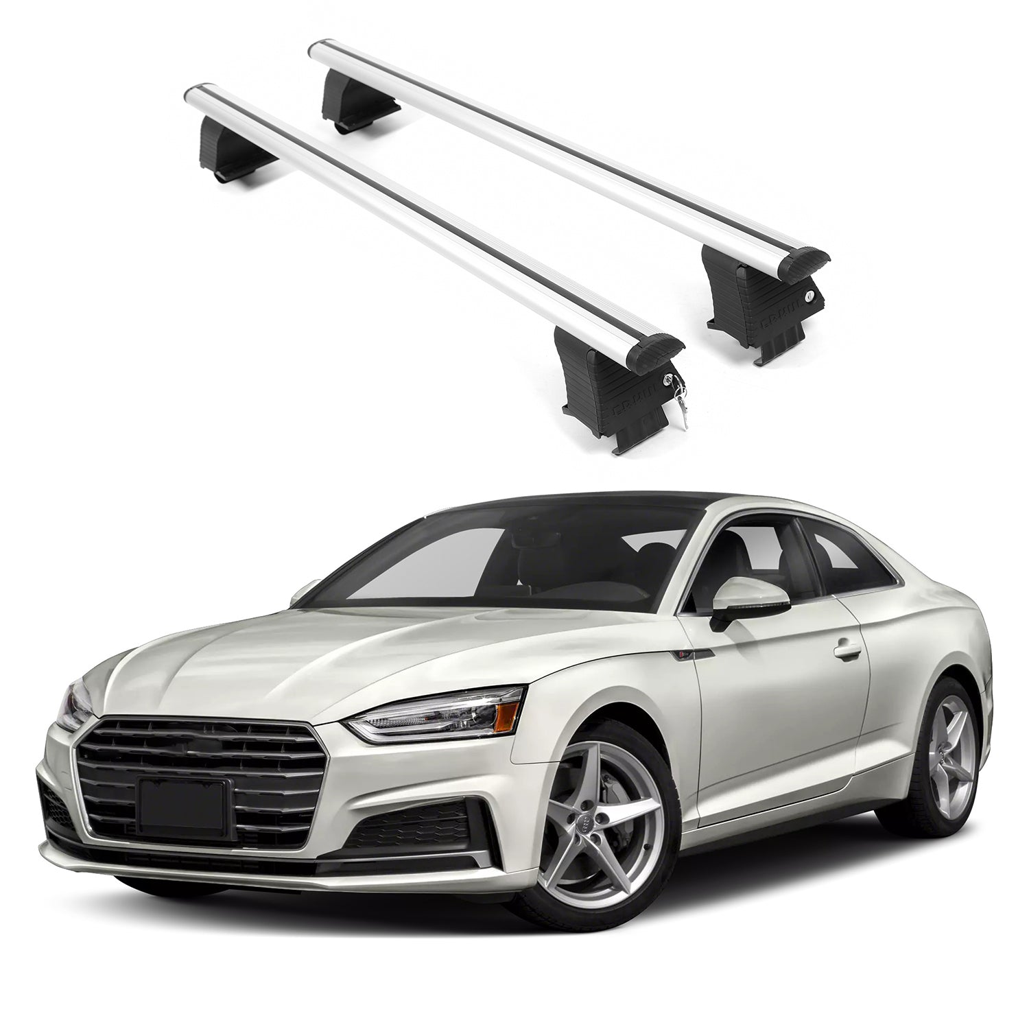 ERKUL Roof Rack Crossbars For AUDI A5 2018-2025 Naked Roof Aluminum Silver