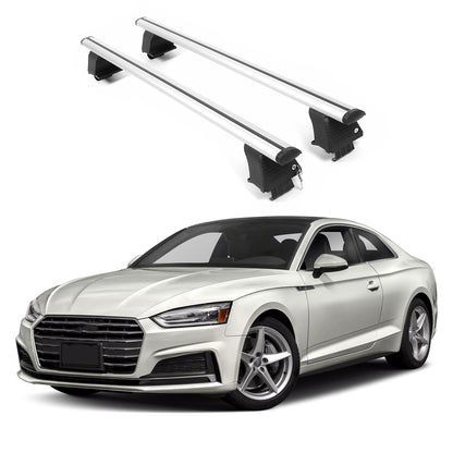 ERKUL Roof Rack Crossbars For AUDI A5 2018-2025 Naked Roof Aluminum Silver